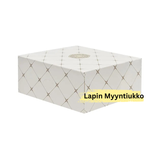 Kakkurasia pahvia 20,7×19,2×9 cm valkoinen kultakuvio 15 kpl