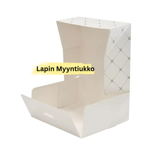 Kakkurasia pahvia 20,7×19,2×9 cm valkoinen kultakuvio 15 kpl