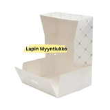 Kakkurasia pahvia 20,7×19,2×9 cm valkoinen kultakuvio 15 kpl
