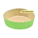 Kakkuvuoka, pahvia, halk. 100 mm, korkeus 30 mm, aaltoileva, vihreänruskea, 25 kpl/pkt