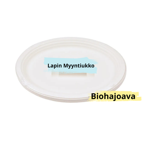 Ovaali lautanen, 32x25,5cm, biohajoava, 10kpl/pkt.