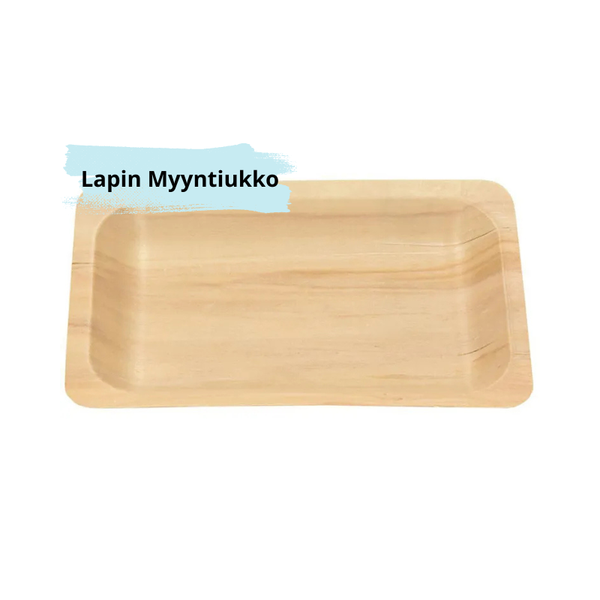 Puinen lautanen-tarjotin, 20,5x13cm, 10kpl/pkt
