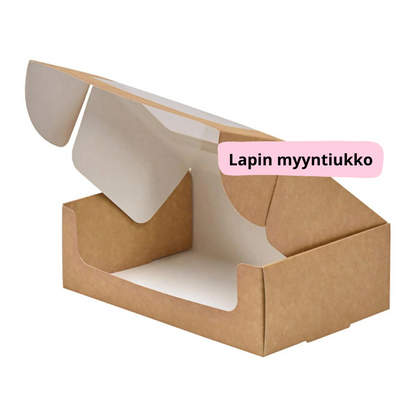 Kartonkipohjainen kakkurasia, 19 x 12 x 6 cm 25kpl.