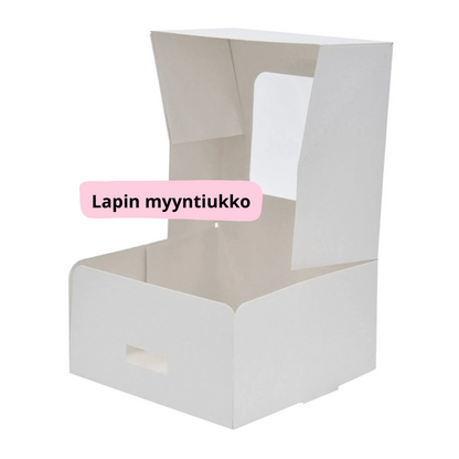 Valkoinen kartonkinen kakkurasia 13 x 13 x 7 cm 20 kpl.