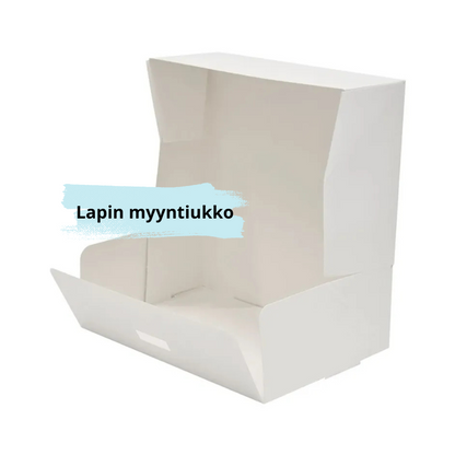 Kannellinen valkoinen kakkulaatikko 21x14x7cm alk. nr. 2 /100kpl.