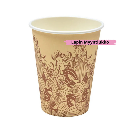 Kertakäyttökahvikuppi 350ml "Kukat" 50kpl.