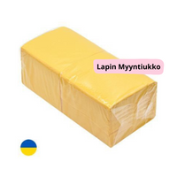 1-kerroksinen lautasliina, 24x24 cm, keltainen (3600 kpl/laatikko, valmistettu Ukrainassa)