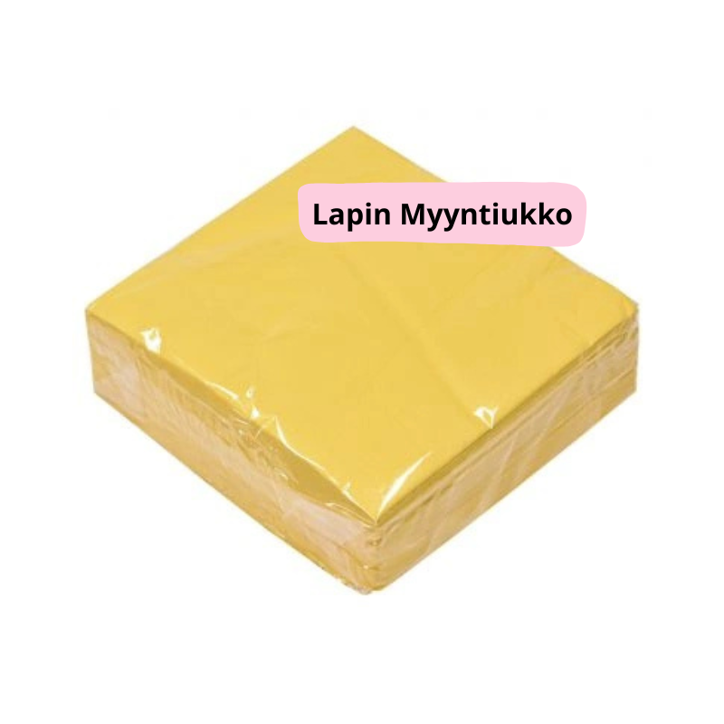 3-kerroksinen lautasliina, 33x33cm, keltainen/harmaa/sininen (600kpl.)