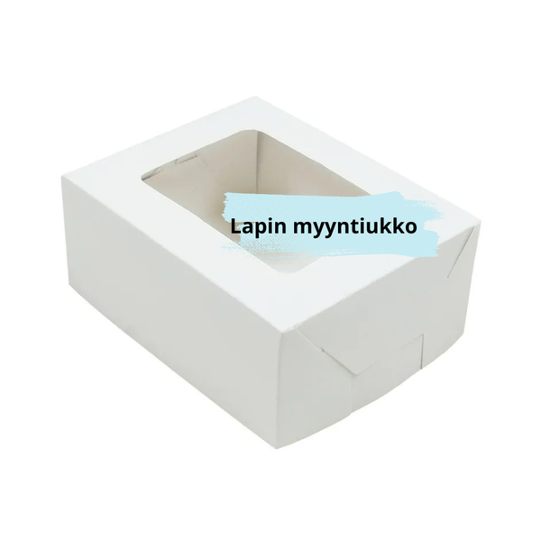Kansi ikkunalla kakkulaatikolle 14,5x12x6cm | 100kpl | Elintarvike
