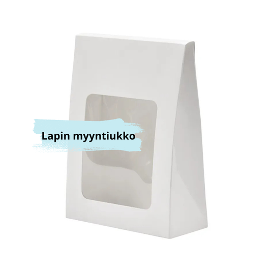 Pakkaus ikkunalla 13x5,5x17,4cm | Valkoinen kartonki | 20kpl