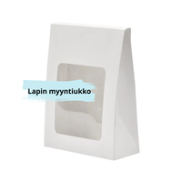 Pakkaus ikkunalla 13x5,5x17,4cm | Valkoinen kartonki | 20kpl