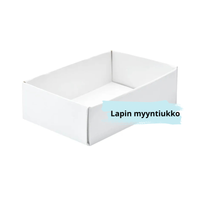 Lahjalaatikon kartonkipohja 100x65x30mm | Ruskea/valkoinen 20kpl.