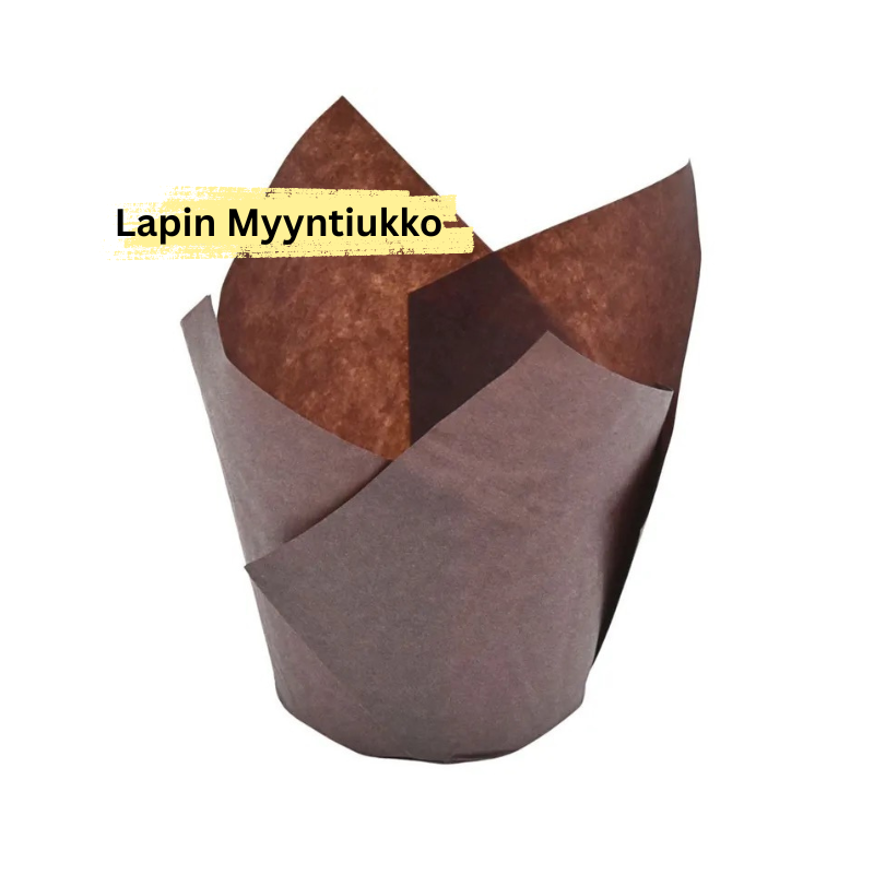 Tulppaanimallinen muffinivuoka 50×90 mm – 200 kpl/pkt (Kuviollinen ja yksivärinen)