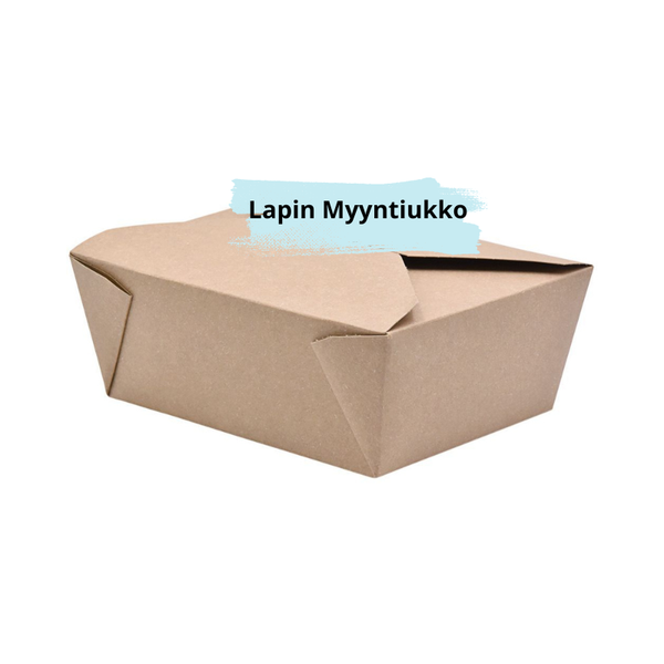Ruokarasia, kartonki, 170x140x65mm, 1000ml, ruskea, saranoidulla kannella, esim.300kpl.