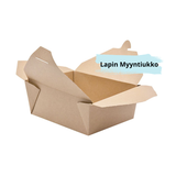 Ruokarasia, kartonki, 170x140x65mm, 1000ml, ruskea, saranoidulla kannella, esim.300kpl.