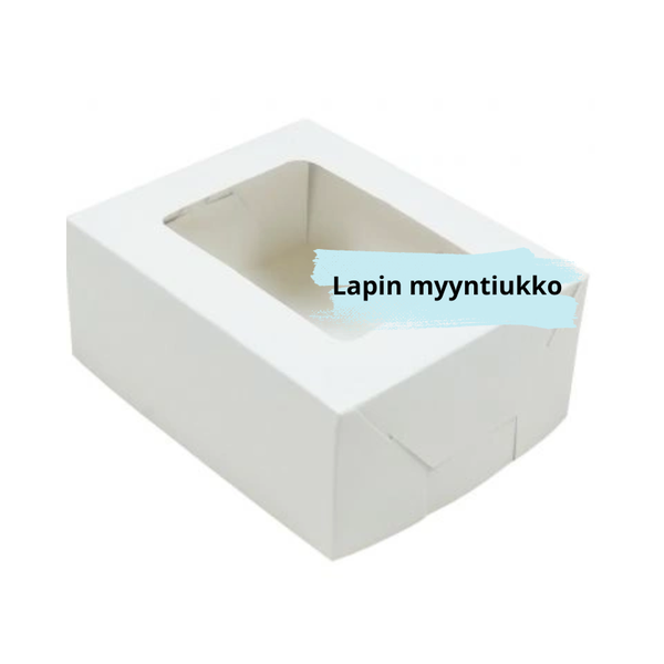 Ikkunallinen kansi leivosrasialle 14,5x12x6cm, 100 kpl