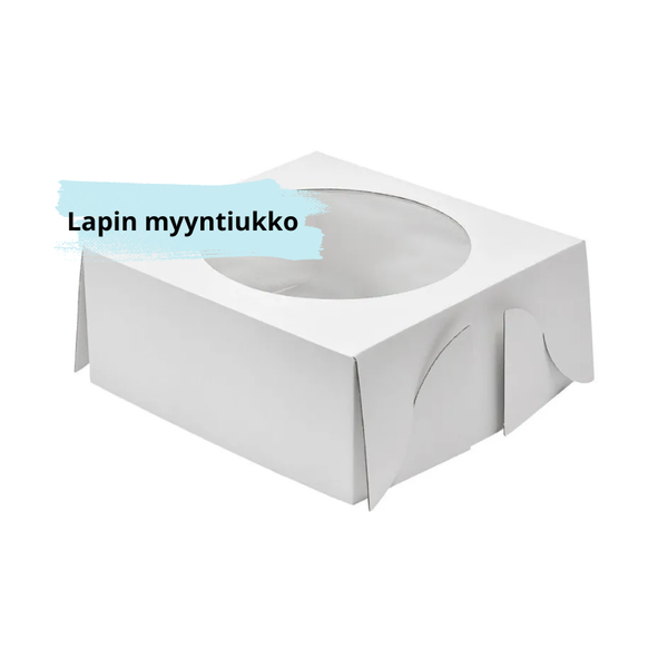 Valkoinen kansi kakkurasialle 30x30+13cm, 25kpl