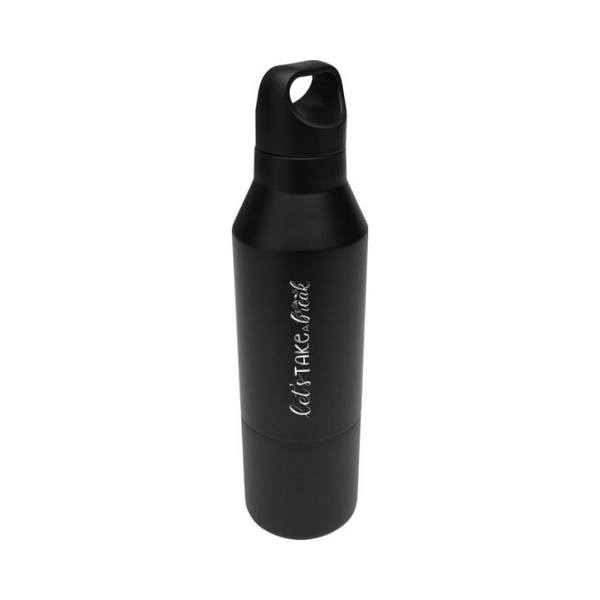 Odessy 600 ml:n RCS-sertifioitu termospullo ja 300 ml:n kuppi. Esim. 25kpl. 1-väri laserkaiverruksella.