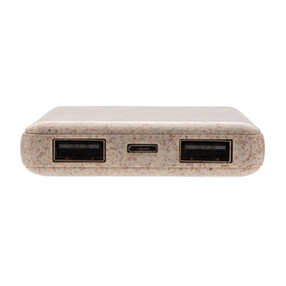 Taskuvaravirtalähde 5000 mAh vehnän oljista. Esim. 10kpl.