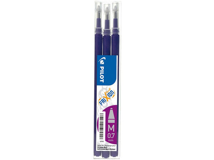 Pilot FriXion Täyttöpatruunat 3 kpl (0,7 mm) Eri värejä.