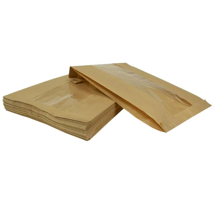 Paperipussi ikkunalla 23+6x37 cm, ruskea 100 kpl