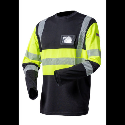 Priha 4382 Hi-Vis pitkähihainen huomiopaita, keltainen/musta, EN ISO 20471 luokka 1.