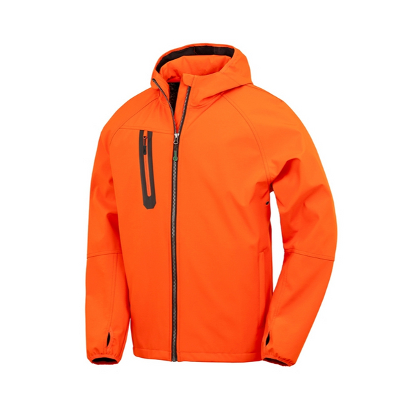 Result R909 Recycled Softshell Takki Kierrätetty 3-kerros  Unisex takki valkoisella taustalla.