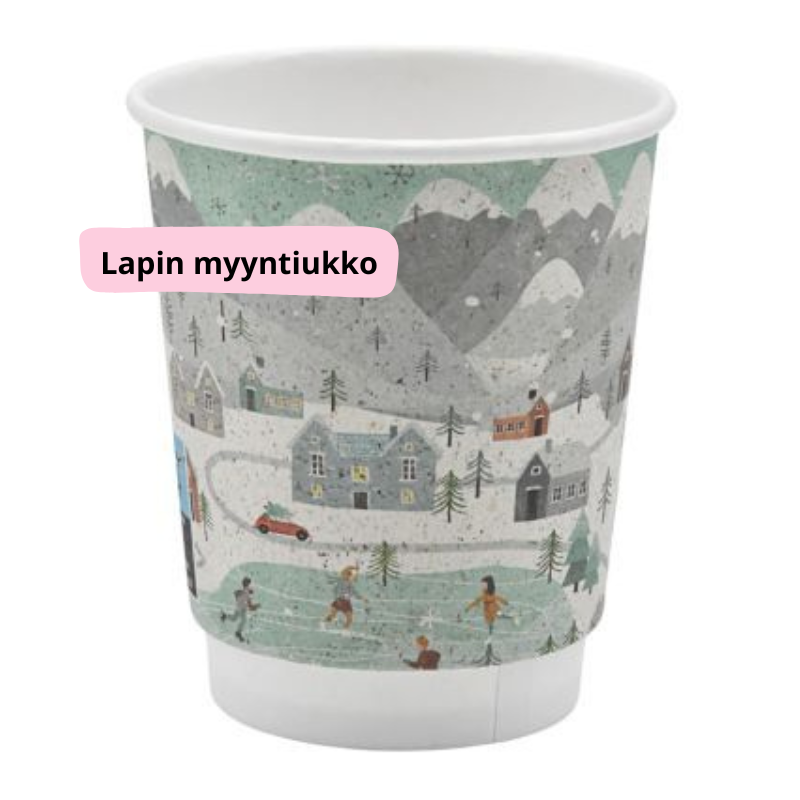 Ruohopaperinen kahvikuppi, 300 ml, halk 90mm. 500kpl.