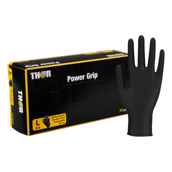 THOR Power Grip paksu nitriilikäsine Koot S-XXL 50kpl/rs 10 rasiaa myyntierä
