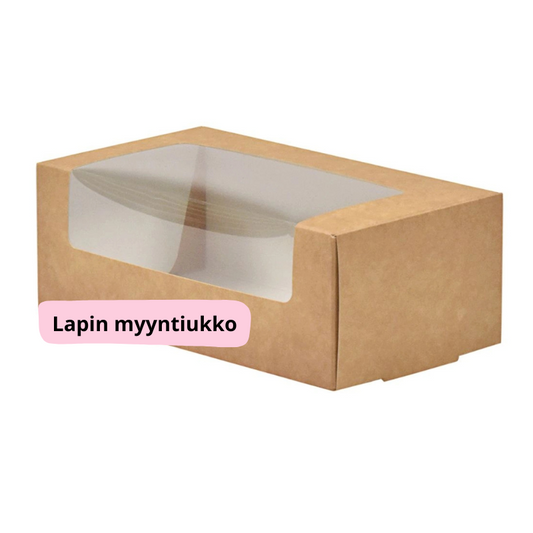 kartonkinen kakkurasia ikkunalla, 16 x 9 x 6 cm 25kpl.