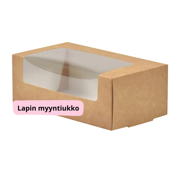 kartonkinen kakkurasia ikkunalla, 16 x 9 x 6 cm