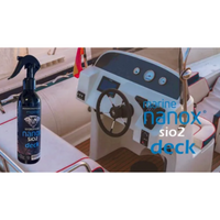Nanox si02 pullo ja taustalla mallina veneen ohjaamo-osa.