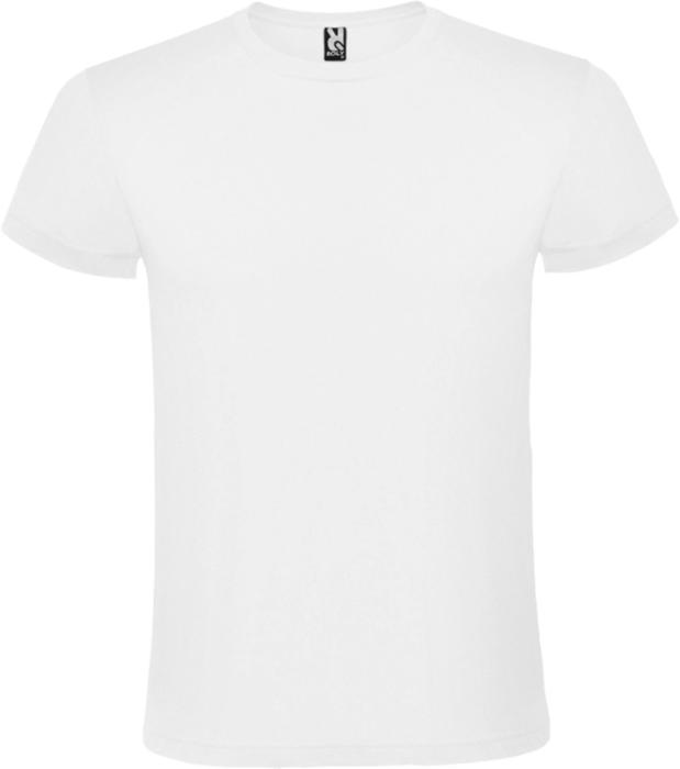 Roly Atomic lyhythihainen unisex-t-paita 150 g/m2. Esim. 25kpl. 750 cm2 DTF-painatuksella