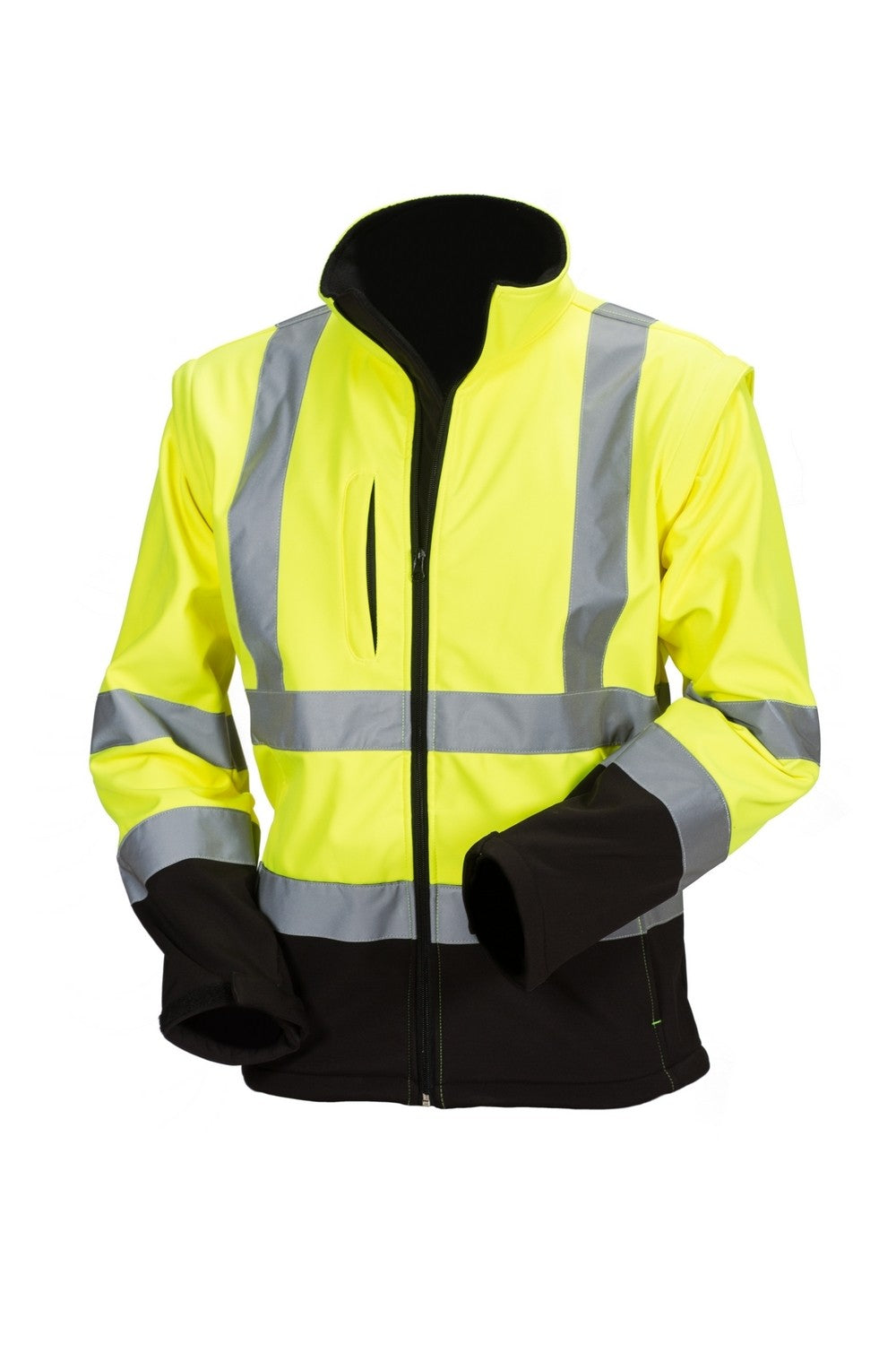 4136 Priha - Huomiovärinen softshell pusero kelta/musta EN 20471 lk.2